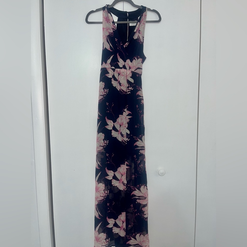 Women Senna Sky Navy Blue Floral Maxi Dress - Small - NWT - Picture 2 of 11